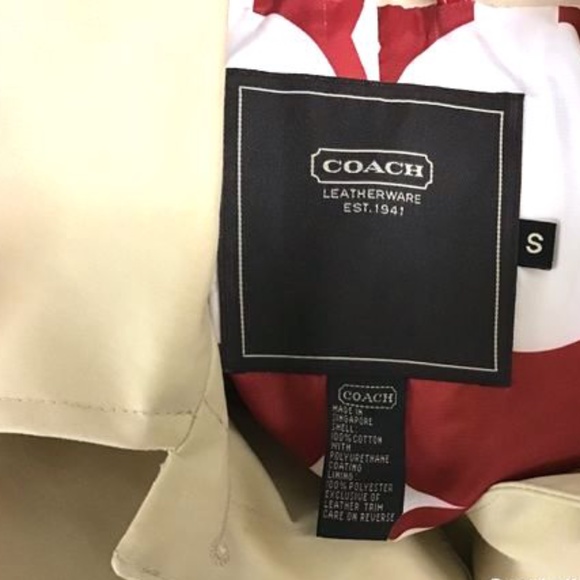 Coach Red Leather Trench Coat Sz S - Picture 7 of 11